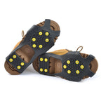 1Pair 10 Teeth Snow Ice Claw Climbing Anti-Slip Ice Grips Shoe Spikes Crampon Cleats Sport Shoes Cover for Walking Hiking Boots