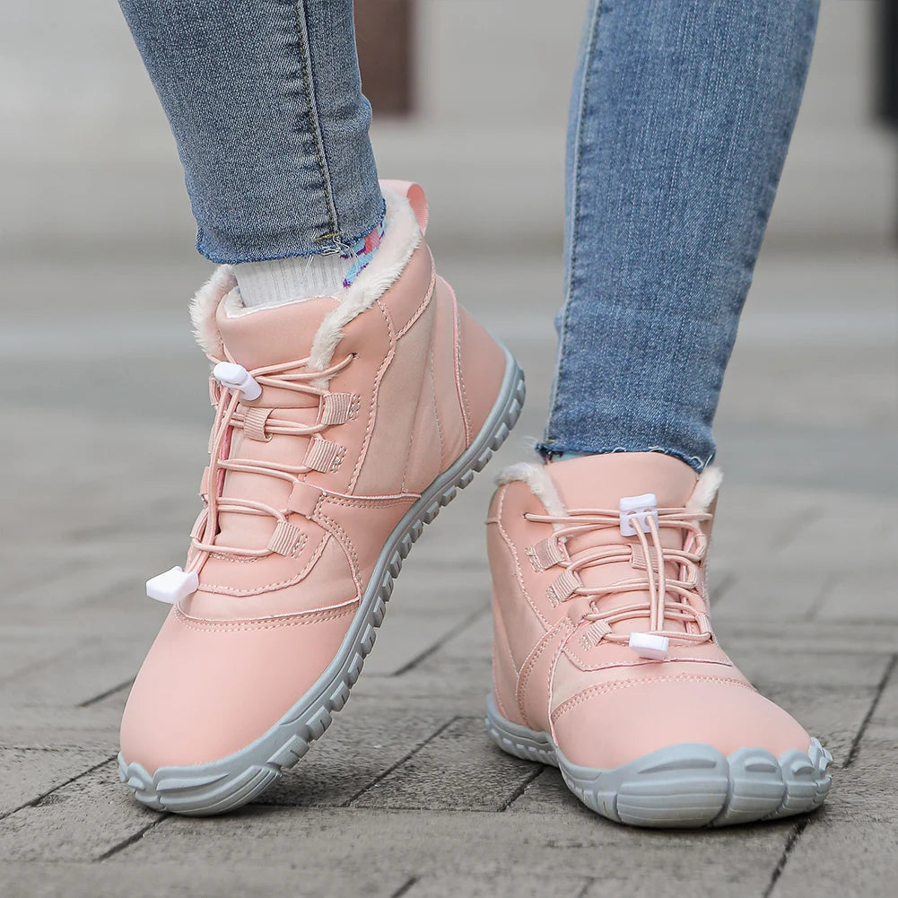 Winter Snow Boots Barefoot Hiking Shoes Anti Slip Cold-Proof Trekking Shoes Lightweight High-Top Booties for Men Women