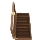 Knife Display Case Knife Storage Box Knife Display Case Organizer Collection Box Glass Metal Flannelette Walnut Color/Black