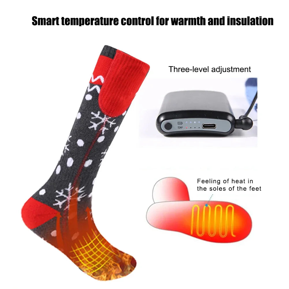 5000mAh Rechargeable Heated Socks for Men Women Washable Electric Thermal Warming Socks with Aiwei APP Remote Control for Winter