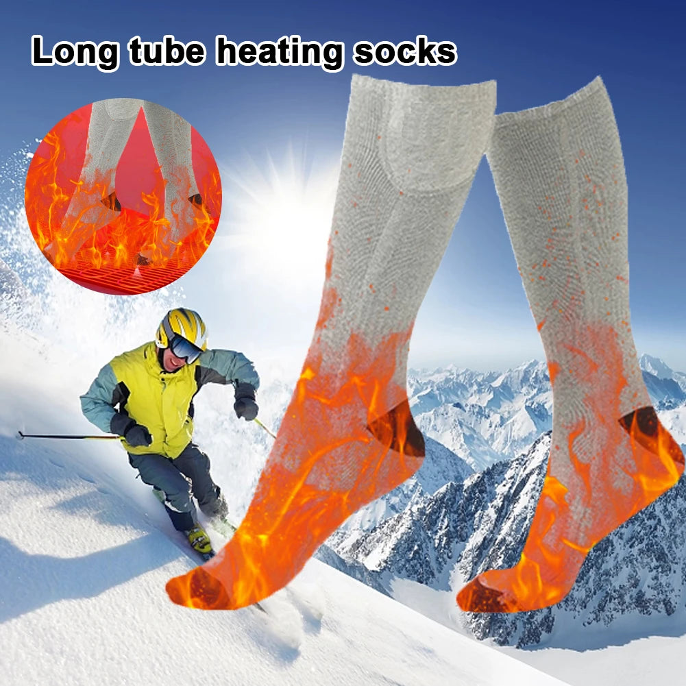 Unisex Battery Heated Socks Breathable 3 Level Temperature Rechargeable Heated Socks Cozy Cold-Proof for Camping Fishing Cycling