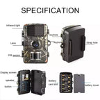 Hunting Trail Camera 16MP 1080P 940nm Infrared Night Vision Motion Activated