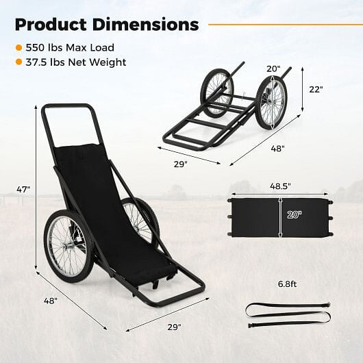 550 LBS Folding Deer Game Cart