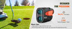 VEVOR 1300 Yards Golf Rangefinder Laser Golfing Hunting Range Finder 6X Magnification Flag Pole Lock Vibration Slope USB Charge